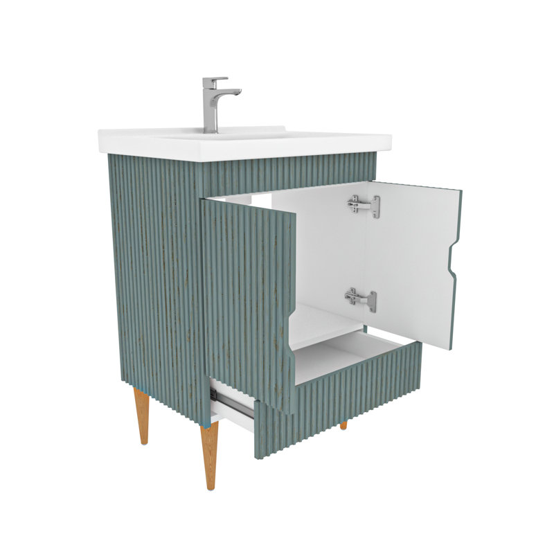 Sahra Bathroom Vanity, Sea Green, 60cm