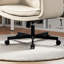 Chaise de bureau rembourrée à pieds croisés avec accoudoirs réglables, fauteuil de direction ergonomique pivotant avec appui-tête-615426872