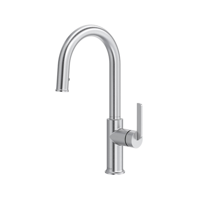 Robinet de cuisine rétractable avec bec en C Authentica, Acier Inoxydable