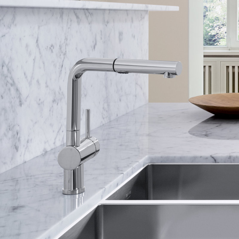Linus Low Arc Pull-Out Dual-Spray Kitchen Faucet, Chrome