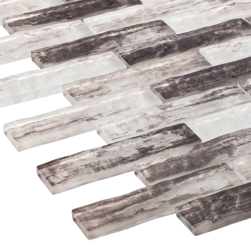 Giovan 1-in. x 4-in. Brick Joint Wood Look Matt Glass Wall & Floor Mosaic Tile, Jorell