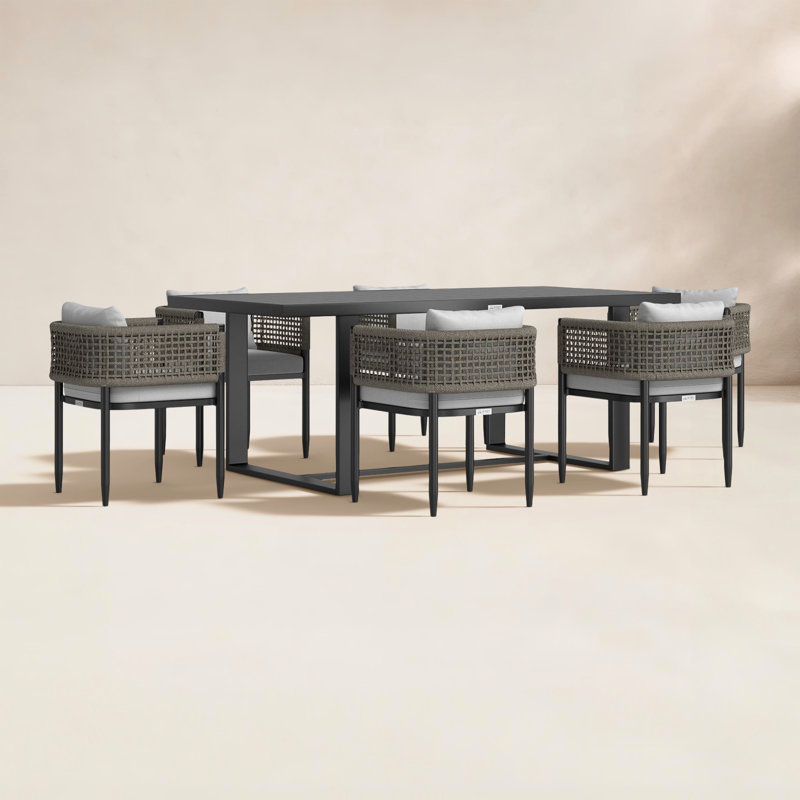 Scotia Patio Dining Set with Rectangular Table , Cushions Included, 6