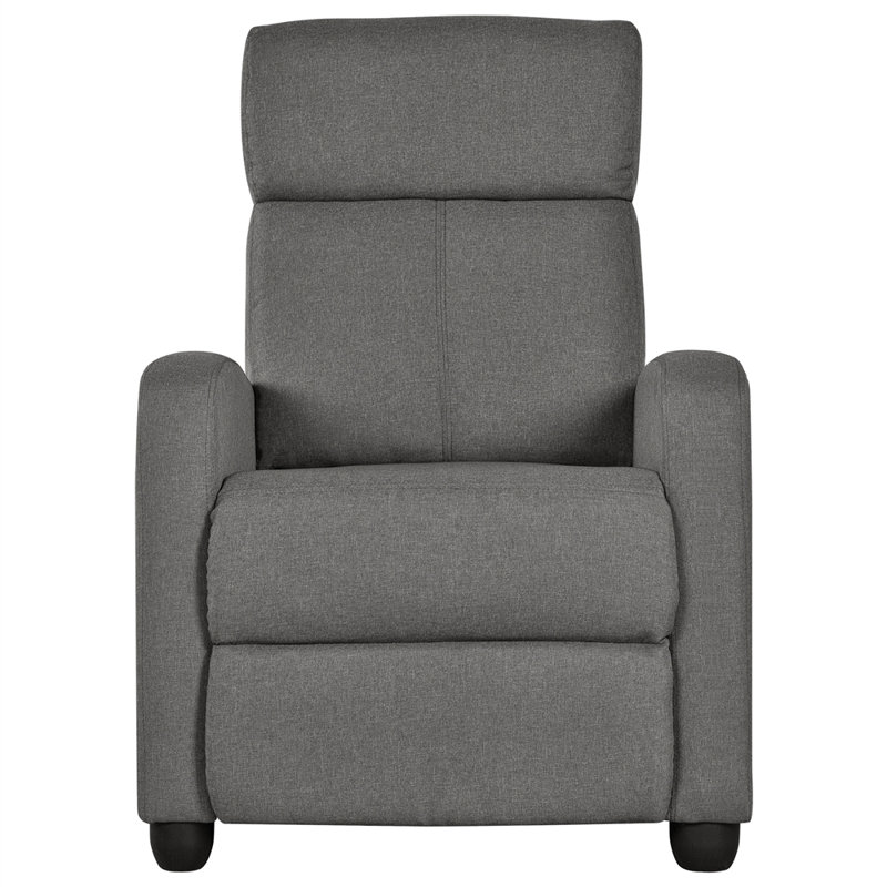 color Manual Glider Recliner with 3 Relaxation Modes, Grey