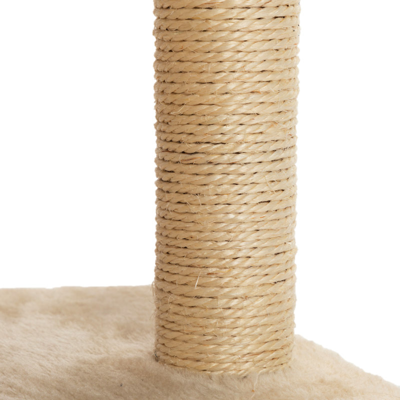 Ensemble de 5 chats à fixation murale beige avec tablettes, perchoirs et griffoirs, Beige