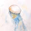 Toile méduse aquarelle | Décoration de chambre à coucher | Art bleu aquatique