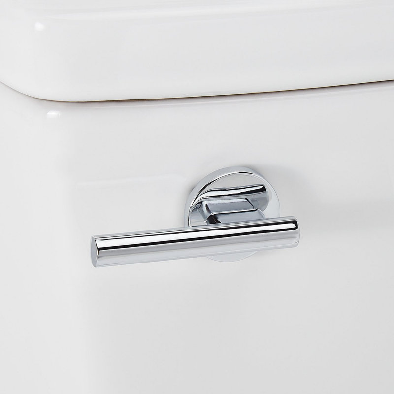 Brinstead 1.28 GPF One Piece Elongated Toilet, White/Chrome