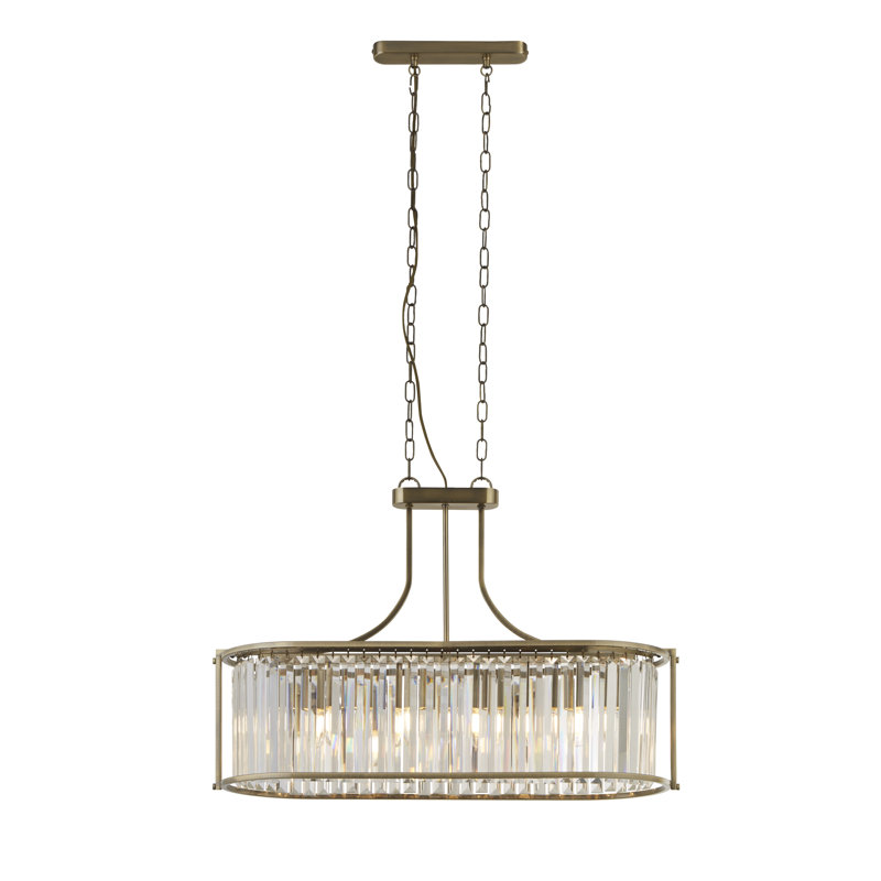 Amya 5-Light Kitchen Island Chandelier, Antique Brass