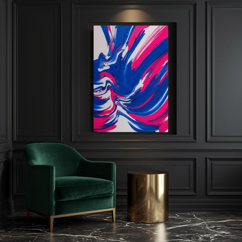 Abstrait couleur champ 52, art mural sur toile bleue, H 18 po x l 12 po