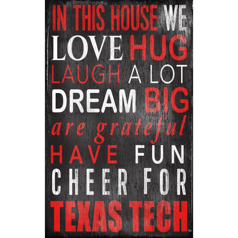 Décoration murale dans ce panneau maison NCAA, Texas Tech Red Raiders