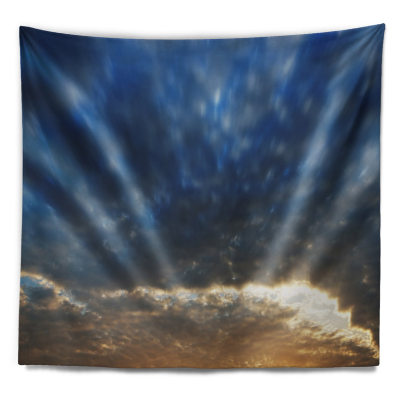 Tapisserie «Seascape Dramatic Blue and Brown Skies», H 32 po x l 39 po