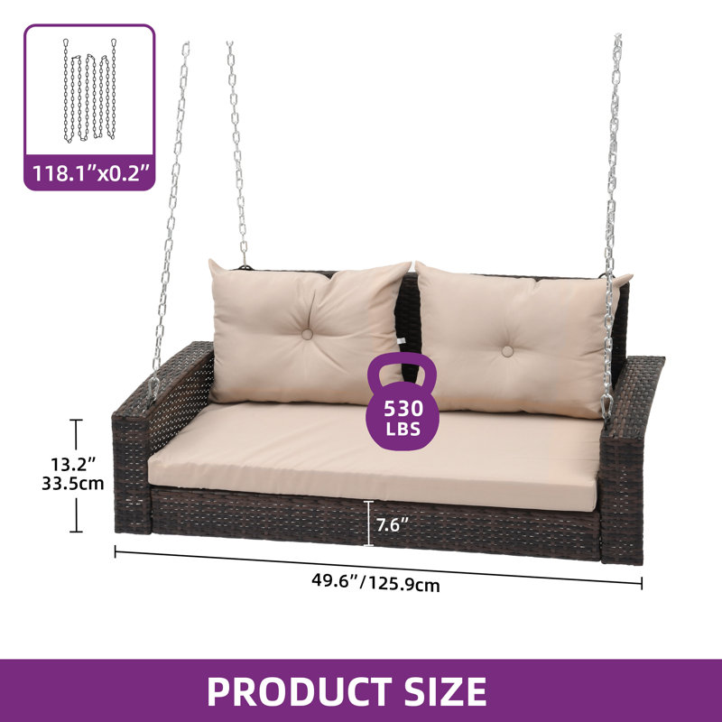 Balancelle pour 2 personnes, Brun / brun clair