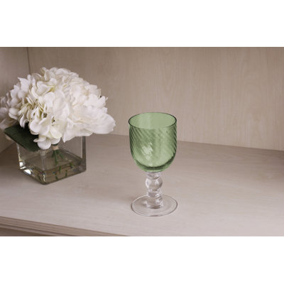 GLASS French Swirl Wine Set of 4 (Green) 8 fl oz