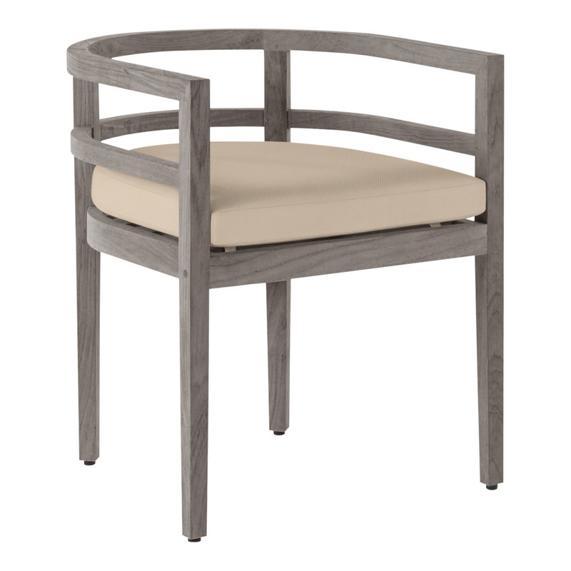 Chaise avec accoudoirs d'extérieur en teck Santa Barbara, Teck naturel, Pas de soudure, Perigold ‑ plage Ishi