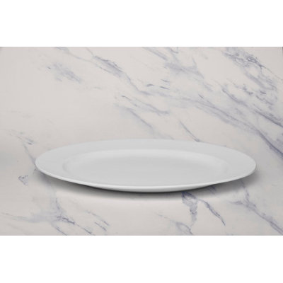 Plateau ovale en porcelaine ORBA Premium | Ivoire | Va au micro-ondes et au lave-vaisselle