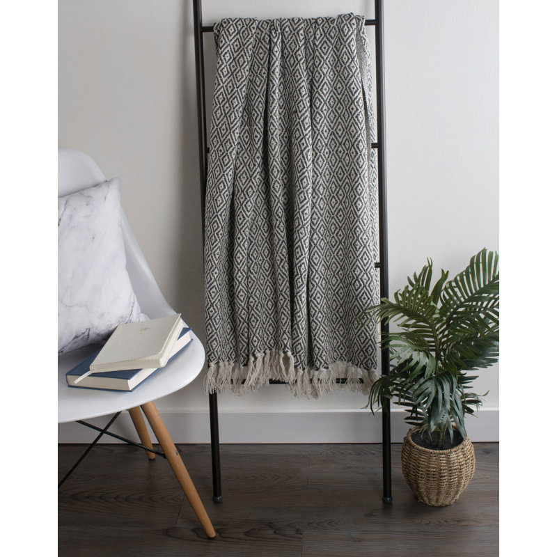 Jeté en coton Dll, Noir