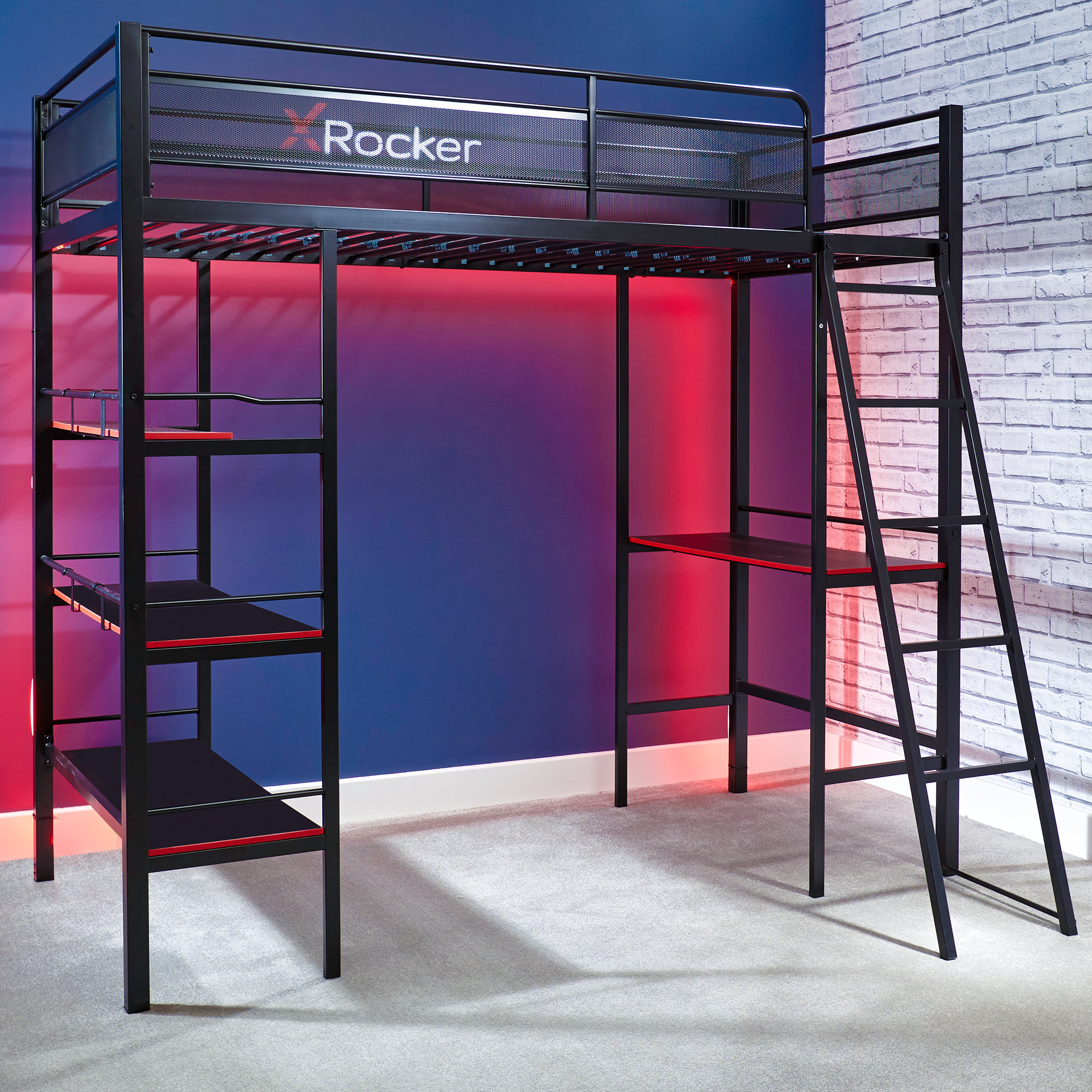 X Rocker Nation Fortress High Sleeper Loft Bed with Built in Desk by X Rocker Reviews Wayfair