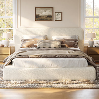 Cloud Upholstered Platform Bed Frame, No Box Spring, Easy Assembly