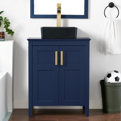 24"Modern Wood Grain Vessel Sink Vanity