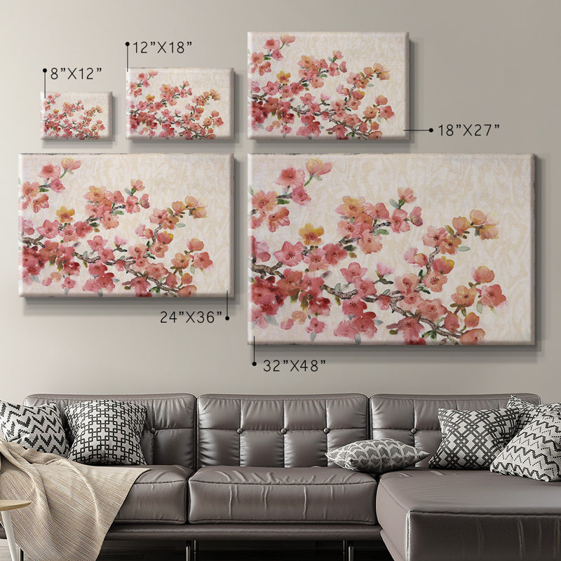 "Composition de fleurs de cerisier II", H 40 po x l 60 po