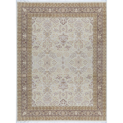 Hand-Knotted High-Quality Cream Area Rug