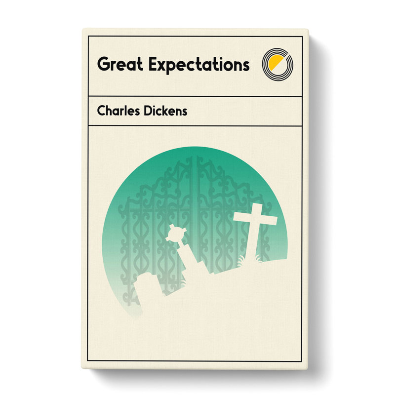 Book Cover Great Expectations Charles Dickens - Wrapped Canvas, 50cm H x 35cm W x 3cm D