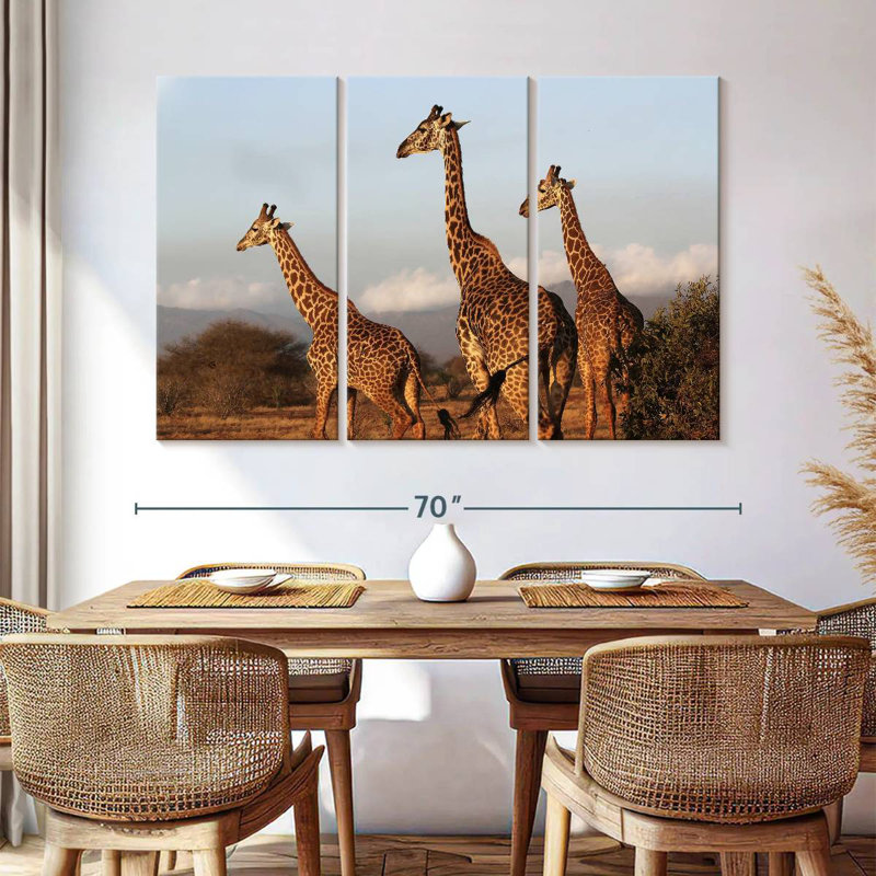 Brampt Three Brown Giraffes, H 42 po x l 65 po