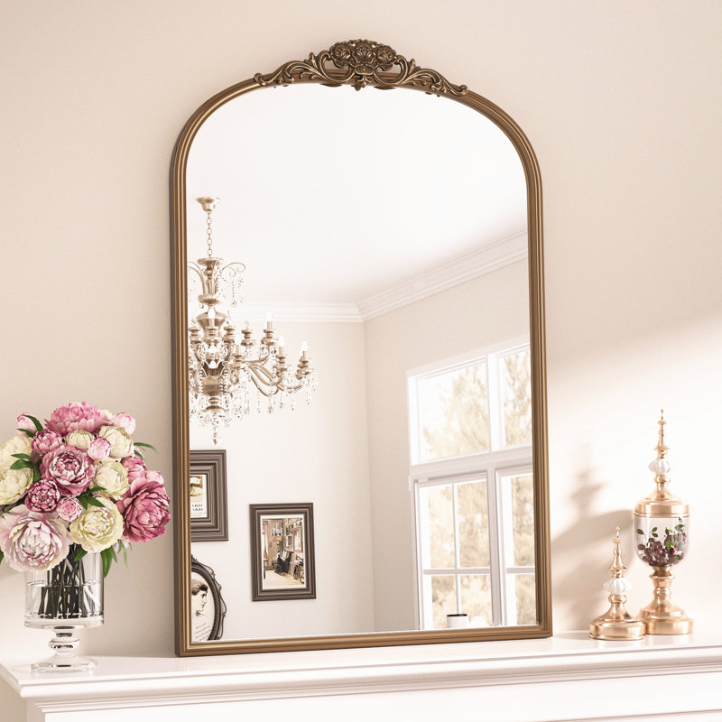 Iron Arch Mirror, Antique Gold, 91.4cm x 61cm, Vertical