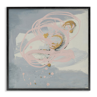 Grey with Pink Swirl White Framed Giclee Art by Patricia Pinto