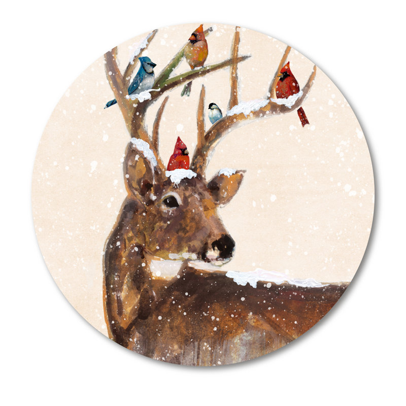 Couronne décorative en bois 15 po x 15 po Merry Christmas, L 15 po x H 15 po