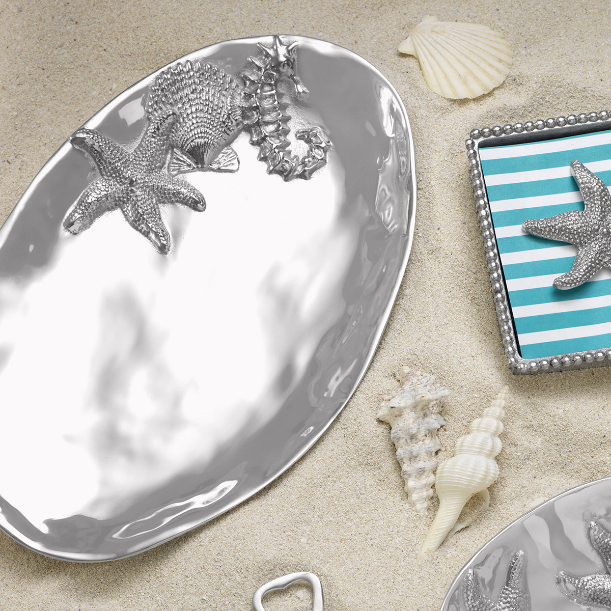 Seaside Oval Aluminum Platter