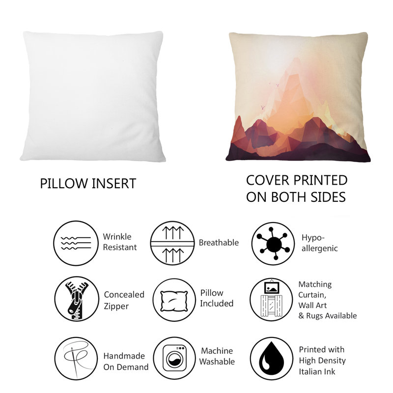 Coussin Geometric Mountain And Sunset I - 1 Country