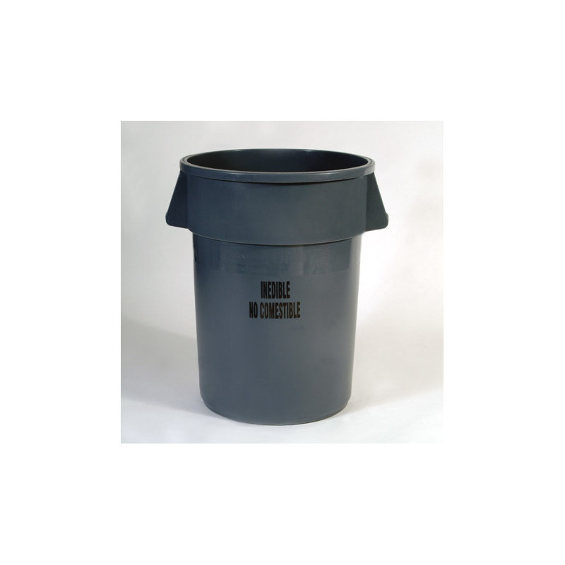 Poubelle à 44 gallons en® containers, Gris avec inscription « Indedible »