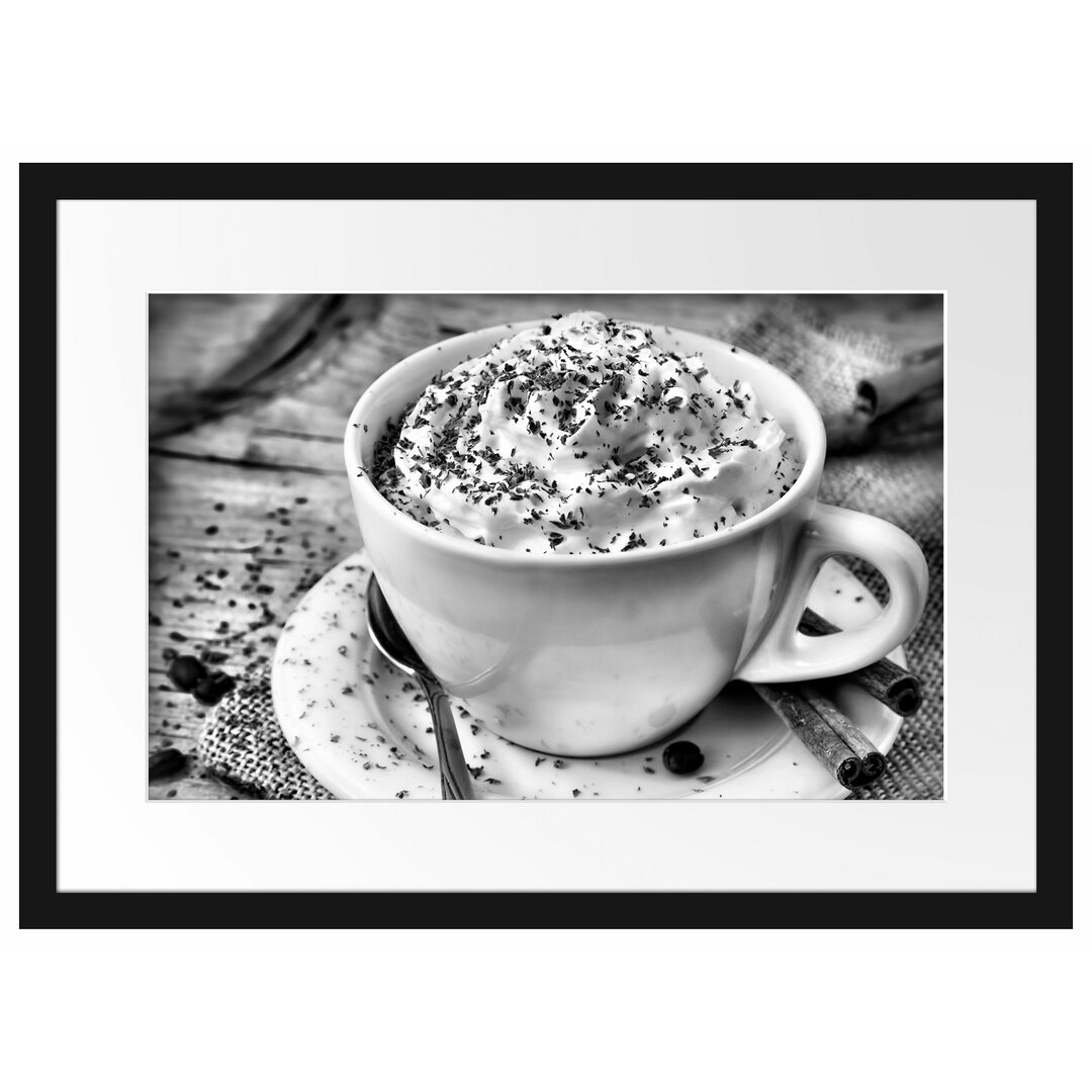 Gerahmtes Poster Kaffee mit viel Creme