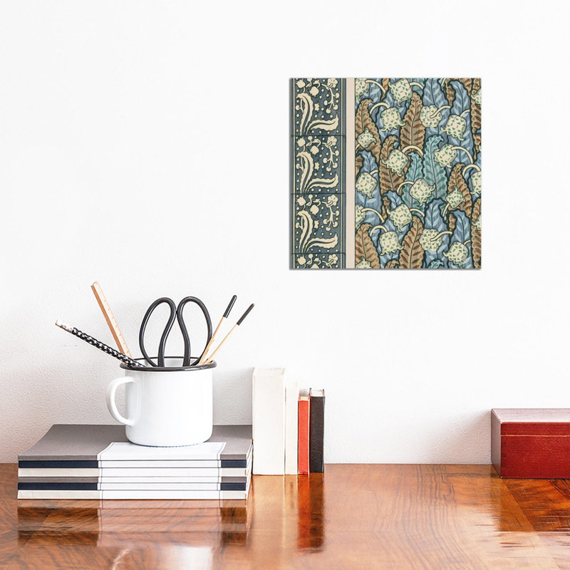Nouveau Textile Motif IV - Wrapped Canvas Painting, 30.48 cm H x 30.48 cm W