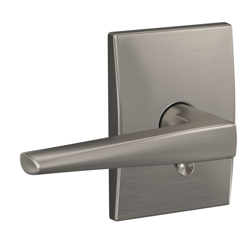 Custom Eller Hall-Closet and Bed-Bath Lever with Century Trim, Satin Nickel