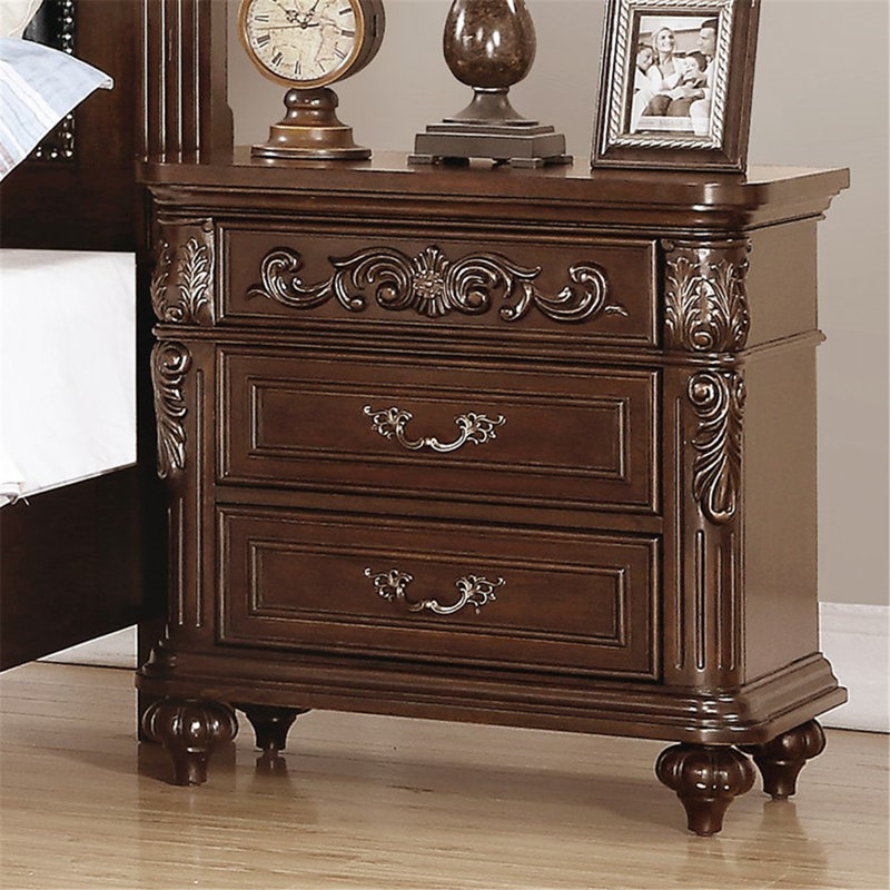 Andi 28'' W Particle Board Nightstand, Medium Brown