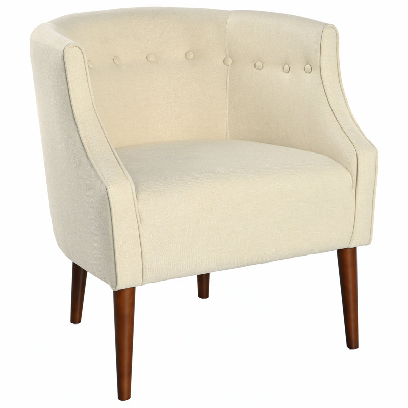 Kamdyn 73.03Cm Wide Tufted Barrel Chair, Beige Polyester