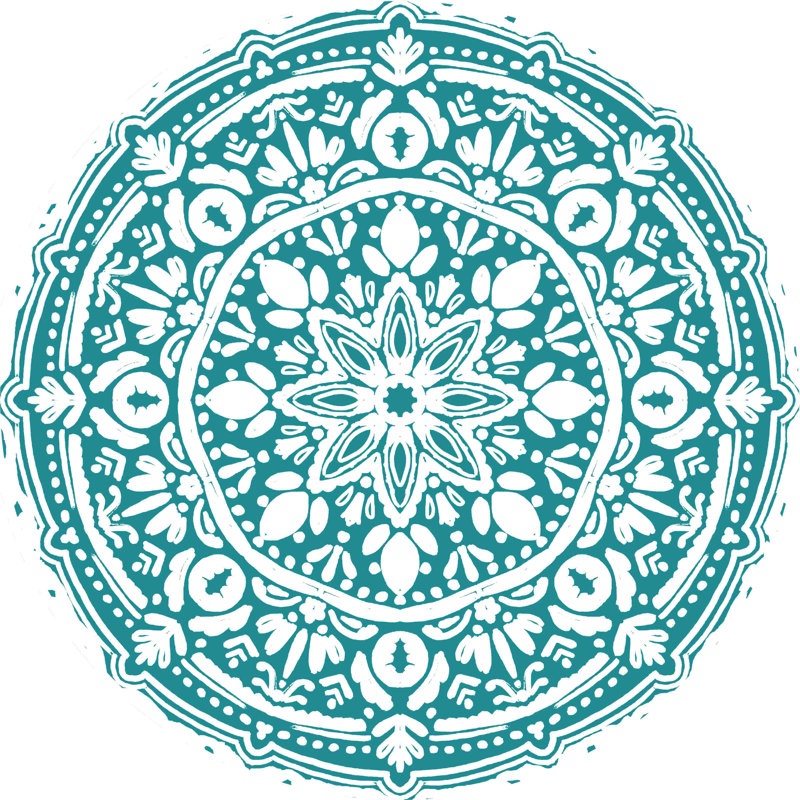 Medallion Teal - Wrapped Canvas Print, 20" H x 20" W