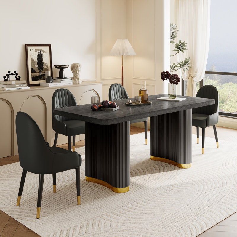 Table de salle à manger 70,9 po Modern, Gris