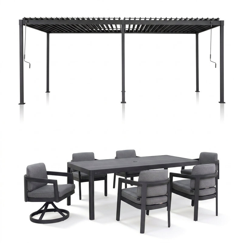 Ensemble de salle à manger 80 pièces Pergola 80S et ensemble de salle à manger complet d'extérieur 80S