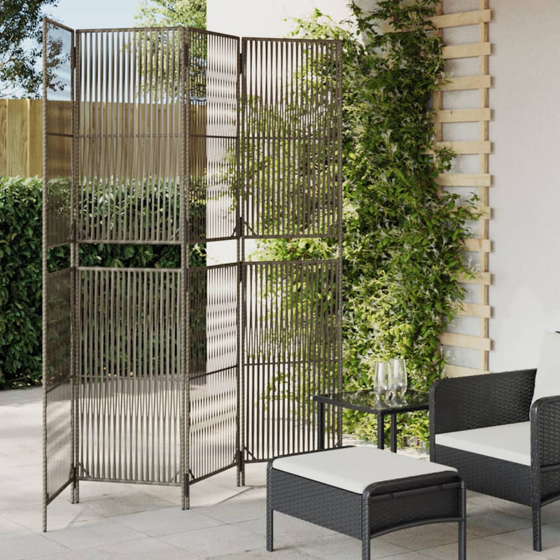 Alexaray Folding Room Divider, Grau, 196cm H x 200cm W, 4