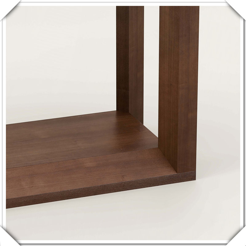 Canapé-lit rectangulaire en placage de bois massif, Marron foncé