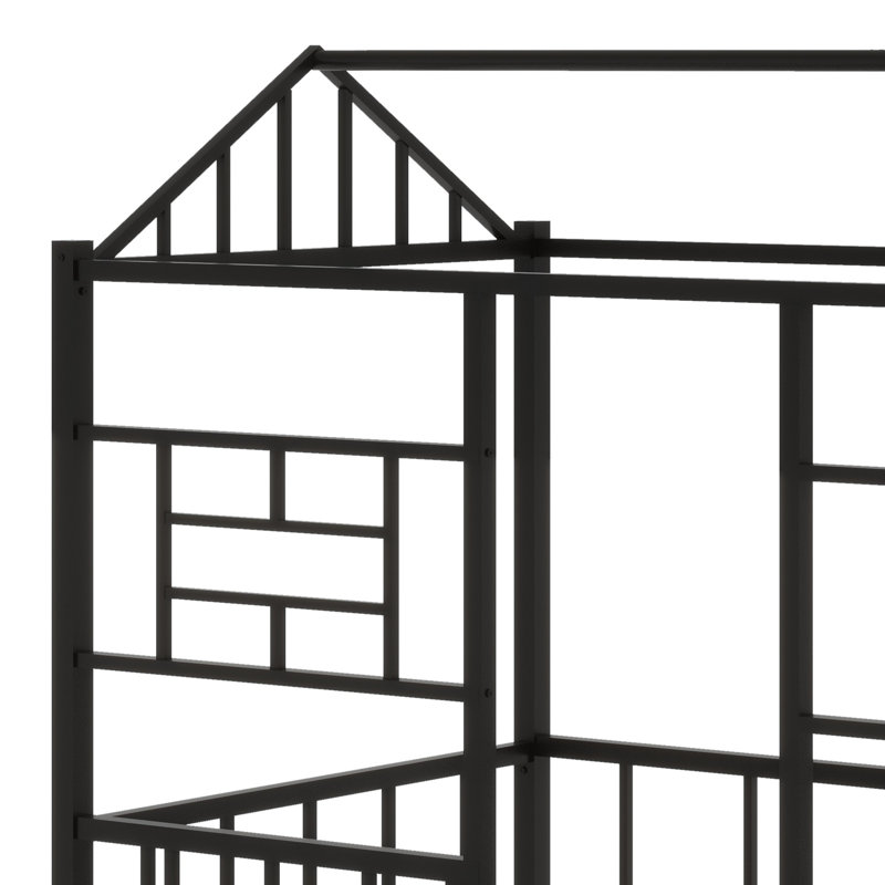 Structure de lit en métal, Noir