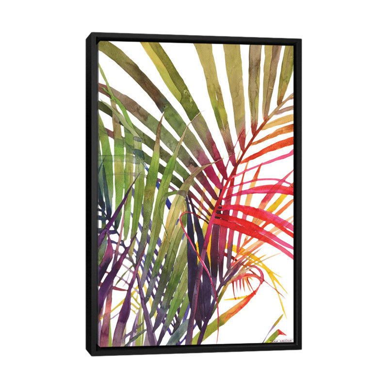 « jungle vol 3 » par maja wronska, impression sur toile, H 26 po x l 18 po x P 1,5 po, Toile avec cadre noir, Pas de tapis