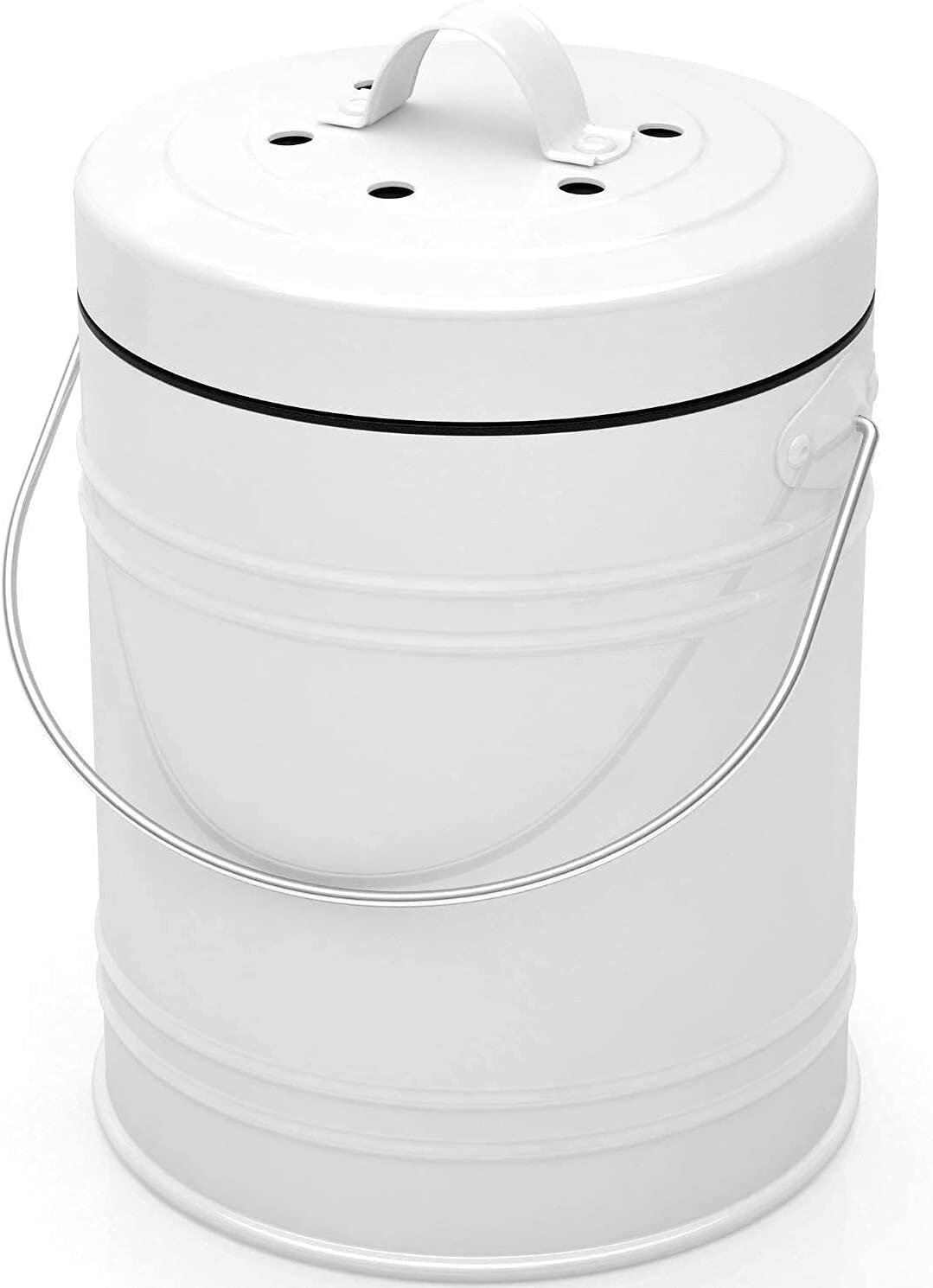 Kitchen Compost Bin, 1.3 Gallon Countertop Compost Bin with Lid, Indoor Compost  Bucket includes Inner Bucket Liner and Carbon Filter, Small Compost Bin  with Compostable Bags, Recycle Bin for Food Was 