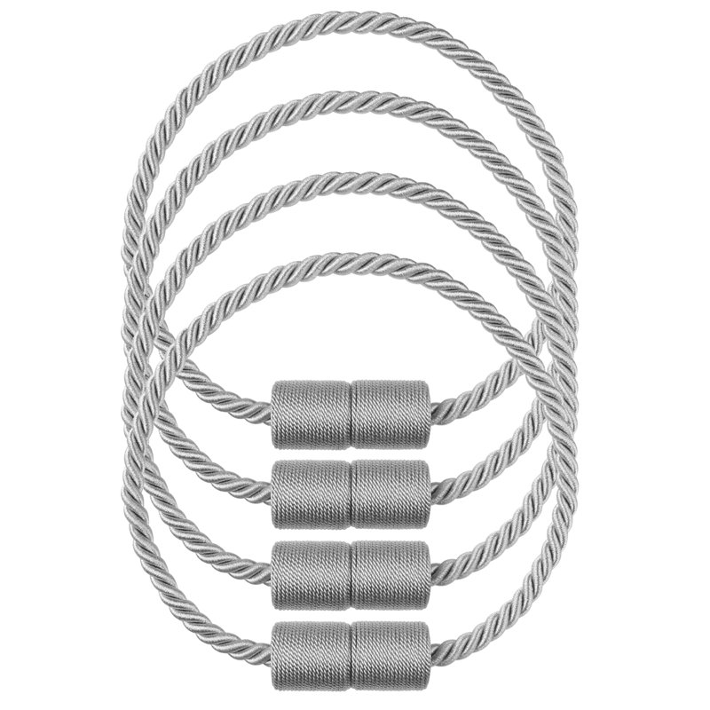 Thristen Rayon 19.3" Magnetic Curtain Tieback, Silver