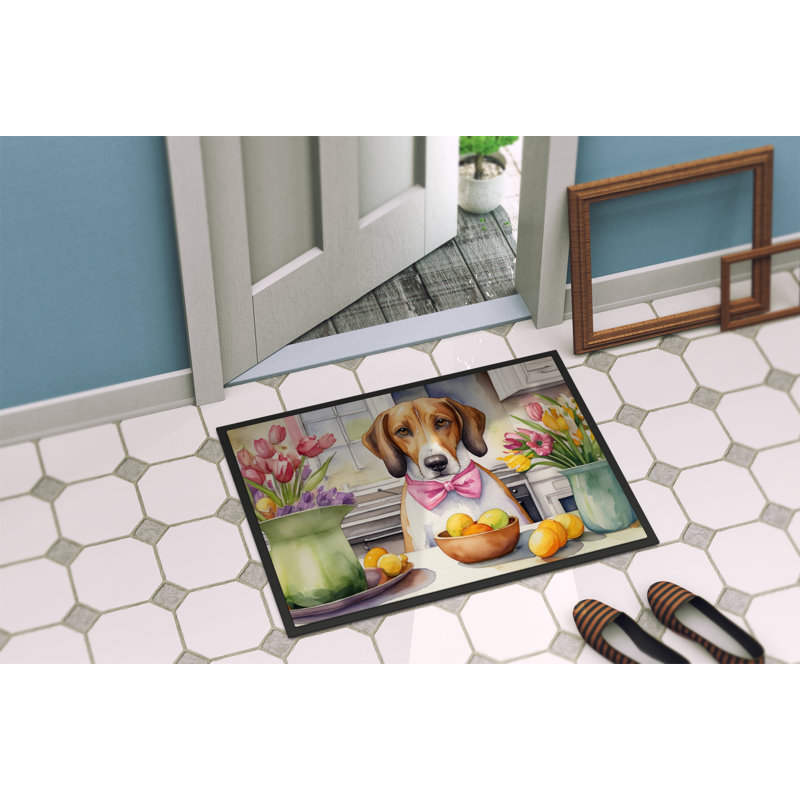Décoration paillasson Pâques Foxhound, L 18 po x L 27 po