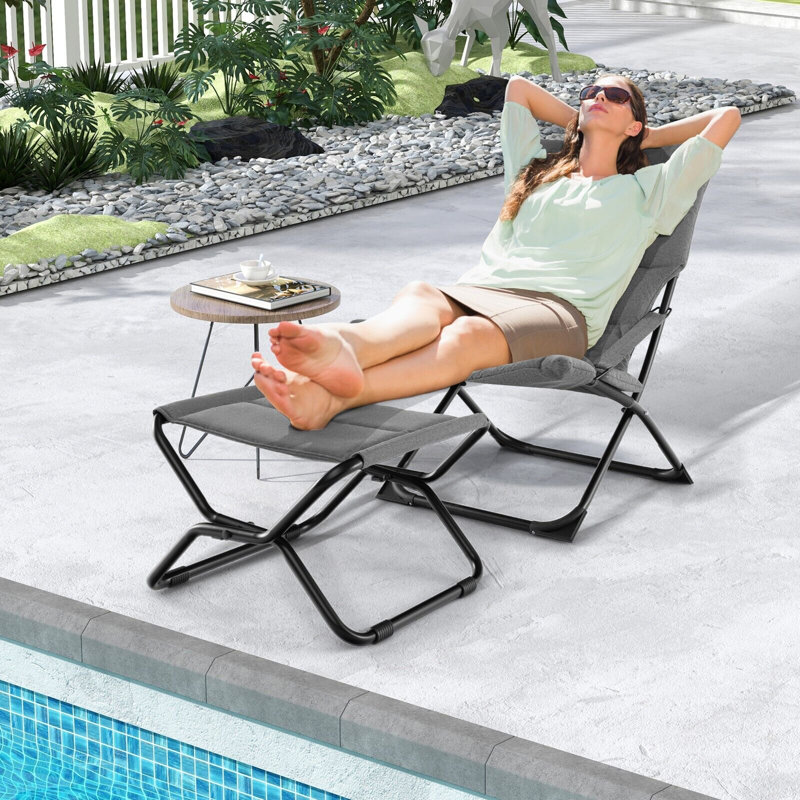 Sherran Reclining Metal Outdoor Lounge Chair
