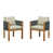 Natural Beige Cushion/Gray Rope+Teak Frame