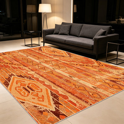 Tapis 1 pièce de style bohème pour le salon, doux et confortable, convient à toutes les saisons, facile à entretenir, tapis de sol intérieur lavable à la machine, sous la table de ferme convenant à la chambre à coucher, à la salle à manger, à la cuisine, au patio, au balcon, à la décoration intérieure,
